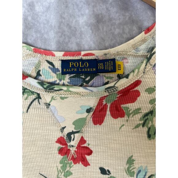 Polo Ralph Lauren Thermal Henley Dress Scattered Floral Maxi Long Sleeve XXL - Picture 5 of 11